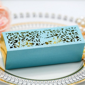 Reflective Laser Cut Moon Candy Boxes Artificial Pearl Paper Hollow Floral Vine Gift Packaging For Wedding Party Favor Celebration