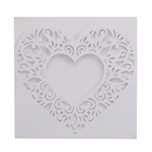 Laser Cut Hollow Heart Invitation Cards With Envelopes Pearlescent Paper Wedding Anniversary Greeting Cards Elegant