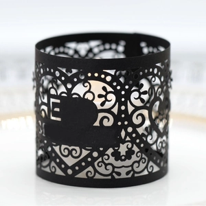 Enveloppes de Bougie Chauffe Plat Ajourées au Laser Motif Cœur Floral Papier Perlé Abat Jour de Bougie pour Décoration de Table de Mariage Fête