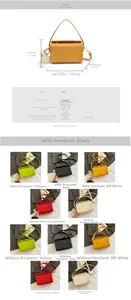 Detailed size chart for vintage box bag showing dimensions and leather texture options