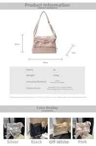 Guide des tailles pour sac à bandoulière avec nœud, dimensions 29x20x9cm et poids 0,41kg