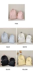 Comparaison détaillée de sacs à dos minimalistes en cinq couleurs avec broderie nœud