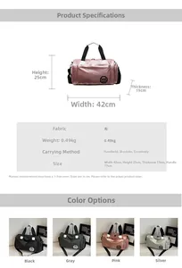 Tabla de tallas y colores para bolsa de viaje plegable de nailon impermeable grande