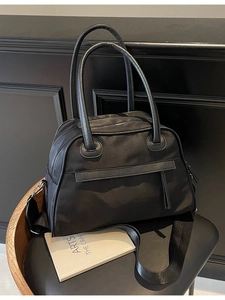 Borsa a Spalla da Donna in Tela a Contrasto di Colore Grande Capacità Borsa Tote Boston per Viaggi Borsa a Mano Casual Quotidiana