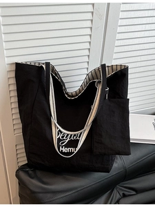 Women Oxford Cloth Tote Bag With Small Pouch Letter Print Large Capacity Shoulder Bag For Daily Commuting School Students