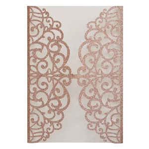 Laser Cut Glitter Invitation Card Cover European Style Hollow Out Greeting Cards For Wedding Valentine Day Anniversary Party Supplies