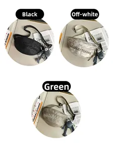 Detailed comparison of camouflage jacquard chest bags in black, beige, and green colors