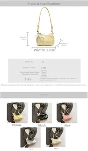 Detailed dimension chart and size specifications for this stylish PU cloud handbag