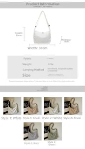 Detailed size chart for the large canvas tote bag with 30cm width and 23cm height dimensions