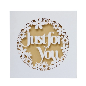 Hollow Out Laser Cut Greeting Cards Artificial Pearl Paper Floral Just For You Wedding Invitation Anniversary Birthday Gift Decor