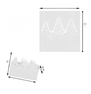 Dimensions du marque-place sapin de Noël découpé au laser avec détails pliés