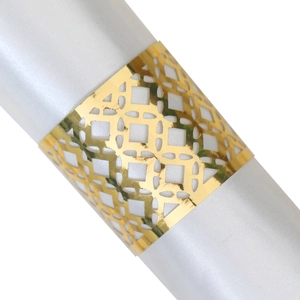Hollow Laser Cut Paper Napkin Rings Geometric Pattern Table Decoration For Wedding Banquet Party Hotel Restaurant Supplies