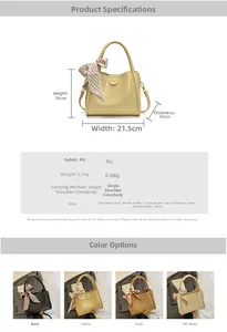 Vue détaillée du sac à main texture crocodile avec dimensions et décoration de foulard