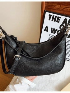 Women PU Leather Hobo Bag Minimalist Fashion Textured Dumpling Crossbody Bag Adjustable Strap Shoulder Bag Daily Accessory
