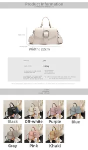 Detailansicht der PU-Leder Tasche mit Vintage-Schnalle und Ethno-Muster Schultergurt