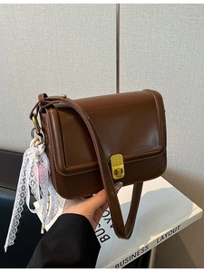 Women PU Leather Crossbody Bag Small Square Shoulder Bag With Gold Lock Stitching Fashion Casual Handbag For Everyday