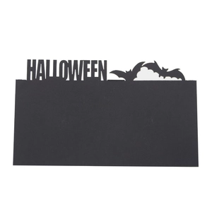 Halloween Pipistrello Intagliato Segnaposti in Carta per Decorazioni Tavola Festa Spaventosa Cartoncino Nero Etichette