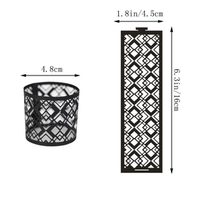 Laser-cut black hollow napkin ring with geometric pattern for wedding table decorations