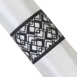 Laser Cut Paper Napkin Rings Geometric Hollow Napkin Holder Buckles For Wedding Banquet Party Dining Table Decoration Supplies