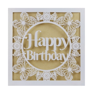 Laser Cut Birthday Greeting Cards Butterfly Hollow Artificial Pearl Paper For Party Celebration Elegant Floral Decor
