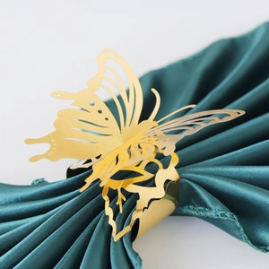 Laser Cut Hollow Butterfly Napkin Rings Paper Decorative Napkin Buckle For Wedding Festival Party Table Decoration Elegant Ornament