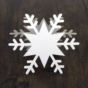 Snowflake Hollow Place Cards Table Name Cards Pearlescent Paper For Wedding Party Winter Christmas Decor Folding