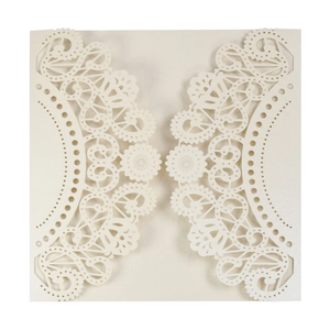 Laser Cut Hollow Wedding Invitation Cards Artificial Pearl Paper Lace Floral Invitations For Marriage Birthday Party Event Elegant
