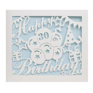 Laser Cut Happy Birthday Greeting Card With Envelope 13th 16th 21st 30th Birthday Party Invitation Pearlescent Paper Card