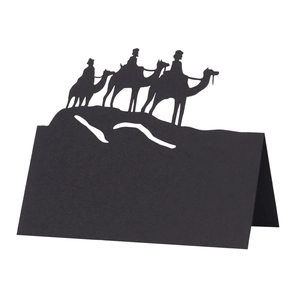Laser Cut Camel Silhouette Place Cards Pearlescent Kraft Paper Foldable Table Name Cards For Christmas Wedding Party Decor