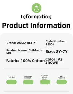 Tableau des tailles et détails du tissu 100% coton pour l'ensemble fille fraise