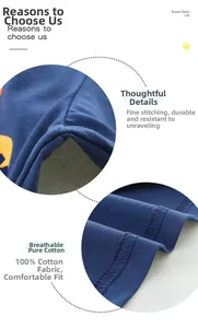 Detailed close-up of 100% cotton dark blue knit fabric with high-quality stitching detail