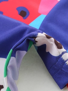 Robe princesse manches courtes pour fille avec imprimé léopard abstrait rouge bleu