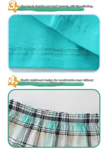 Detail of boys' cotton knit set showing reinforced hem stitching and elastic waistband