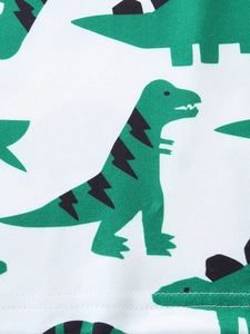 Ensemble de détente blanc pour enfants avec imprimé dinosaure vert et maille