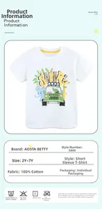 Detail view of cotton safari t-shirt with product specifications and sizing information