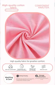 Detail of pink 100% cotton fabric showing soft texture and breathable knit for girls' T-shirts