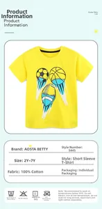 Spécifications du tissu pour t-shirt enfant en coton avec motifs sportifs