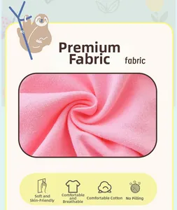 Close-up of pink breathable cotton knit fabric showing soft texture and anti-pilling quality