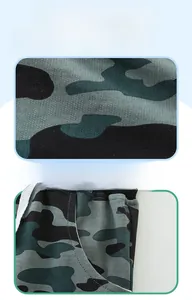 Détails du tissu en maille camouflage avec poche latérale et cordon de serrage blanc