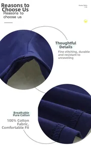 Detailed macro view of 100% cotton dark blue fabric texture and fine stitching work