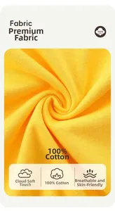 Gros plan sur le tissu en maille 100% coton jaune vif montrant texture douce et tissage