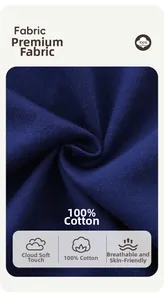 Gros plan d'un tissu en maille 100% coton bleu foncé doux montrant la texture côtelée fine
