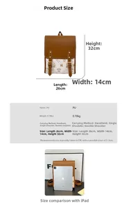 Guide des tailles détaillé et comparaison iPad pour le sac à dos en similicuir