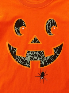 T-shirt Halloween à manches longues pour garçon avec motifs de citrouille et araignée