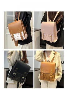 Détails de sacs à dos rétro de style britannique avec motif KEBU en quatre couleurs