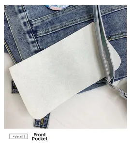 Détail macro de l'insert blanc pour sac itabag avec sangle métallique bleue