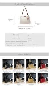 Detailed size guide and color options for the crocodile pattern tote bag