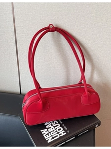 Minimalist Chic Women PU Leather Underarm Shoulder Bag Vintage Baguette Style Large Capacity Daily Commuting Handbag