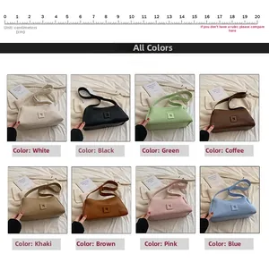 Collage of pleated pillow bags in eight colors including white black and khaki
