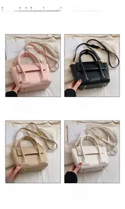 Multi-color bucket bag collection in pink, black, khaki, and white PU leather